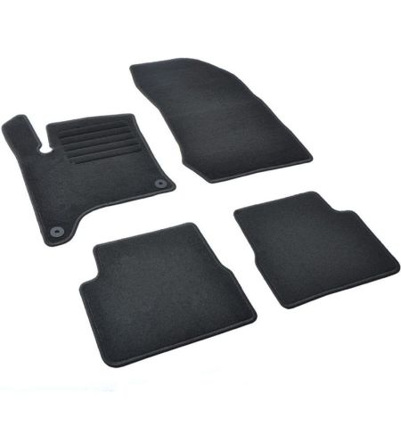 Autokoberce textilní přesné černé / černé obšití - Peugeot 208 II (Typ P21) Hybrid (2024-) 5-sedadel | Filson Store