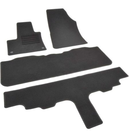 Autokoberce textilní přesné černé / černé obšití - Renault Grand Kangoo III (Typ FFK/KFK) (2020-) 7-sedadel | Filson Store