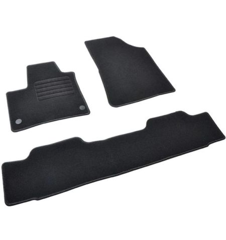 Autokoberce textilní přesné černé / černé obšití - Renault Kangoo III (Typ FFK/KFK) E-Tech (2020-) 5-sedadel | Filson Store