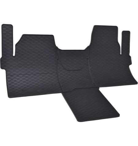 Autokoberce gumové přesné s nízkým okrajem Ford Tourneo Custom II (2023-) čtyřdílná sada koberců / koberec přes tunel 2-sedad...