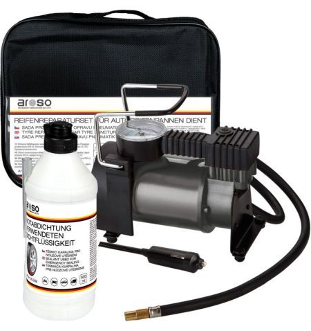 Sada na opravu / defekt pneu pro nouzové utěsnění Aroso - těsnící kapalina 500ml / kompresor 12V | Filson Store