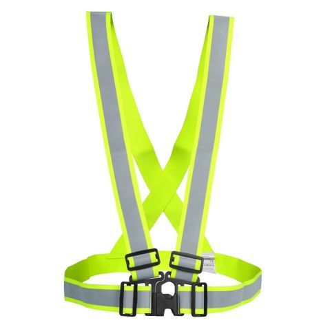 Výstražný reflexní kříž popruhy šle kšandy žlutozelené Aroso