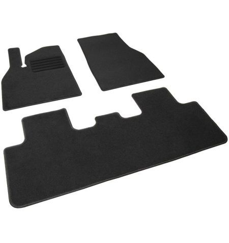 Autokoberce textilní přesné černé / černé obšití - Tesla Model Y (2025-) 5-sedadel