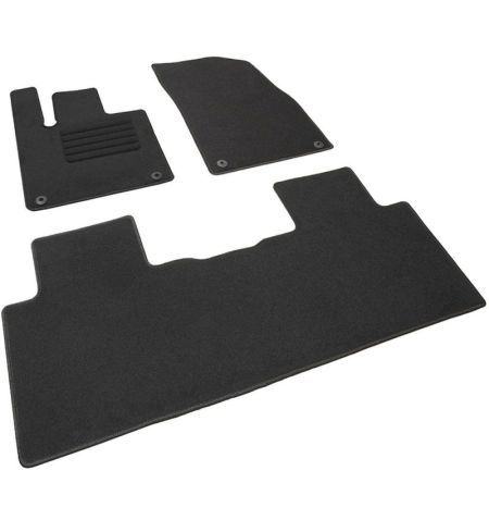 Autokoberce textilní přesné černé / černé obšití - Xpeng G6 (2023-) 5-sedadel