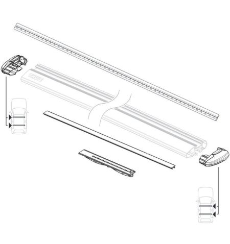 Střešní nosič / příčníky Thule WingBar Evo Silver - Hyundai Tucson (Typ TL) (2015-2021) 5-dv - integrované podélníky | Filson...