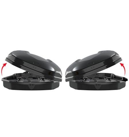 Střešní box Menabo Satellite 550 Black Glossy Duo Crab - objem 550l / oboustranné otevírání / lesklý černý | Filson Store