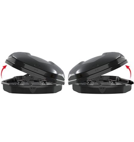 Střešní box Menabo Satellite 600 Black Glossy Duo Crab - objem 600l / oboustranné otevírání / lesklý černý | Filson Store