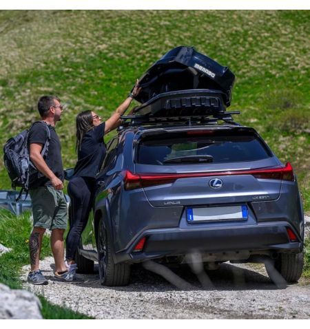 Střešní box Menabo Starla 500 Duo Black - objem 500l / oboustranné otevírání / lesklý černý | Filson Store