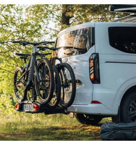 Nosič na tažné zařízení na 3+1 kola / elektrokola / Fatbike Thule VeloSpace 3 - sklopný skládací / černý / s rozšířením o 1 k...