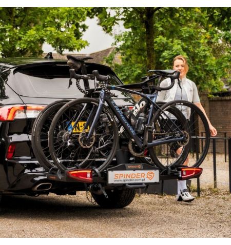 Nosič na tažné zařízení na 2 kola / elektrokola Spinder TX2L - sklopný skládací na karbonové rámy | Filson Store