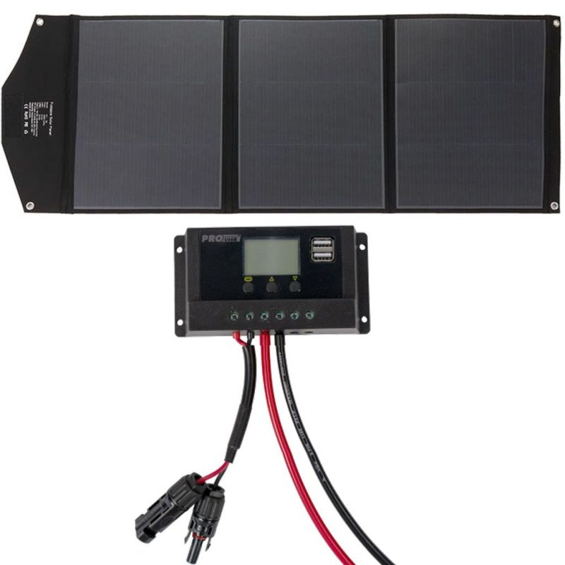 Solární panel rozkládací přenosný s PWM regulátorem ProUser SB100 105W 12V 129x55cm - do auta / na kempování | Filson Store Solární panel rozkládací přenosný s PWM regulátorem ProUser SB100 105W 12V 129x55cm - do auta / na kempování | Filson Store
