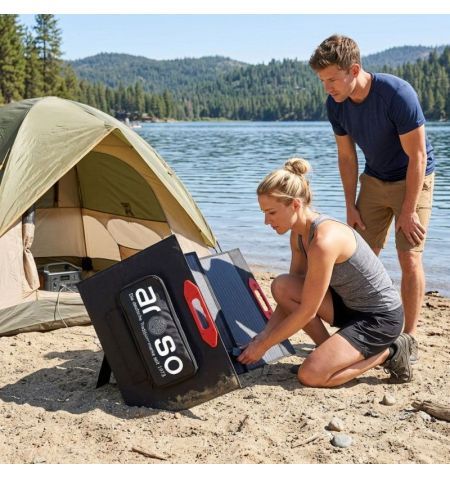 Solární panel rozkládací přenosný s MPPT regulátorem 200W 12V/24V 200x60cm - do auta / na kempování | Filson Store