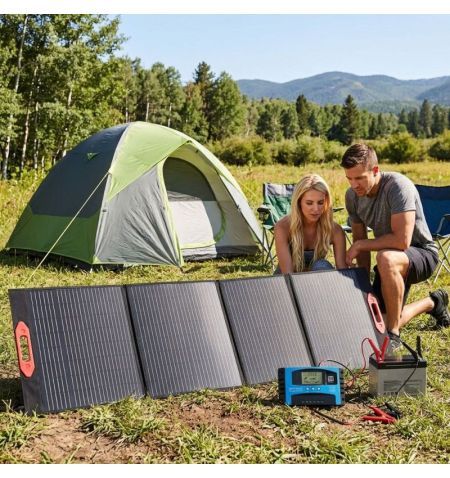 Solární panel rozkládací přenosný s MPPT regulátorem 200W 12V/24V 200x60cm - do auta / na kempování | Filson Store