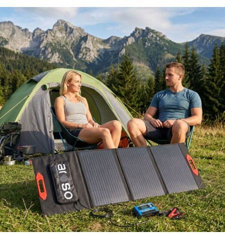 Solární panel rozkládací přenosný s MPPT regulátorem 200W 12V/24V 200x60cm - do auta / na kempování | Filson Store