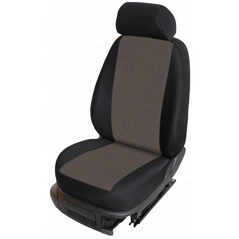 Autopotahy přesné na sedadla Opel Vivaro B (2014-2019) sedadla 1+2 / prostřední integrovaná hlavová opěrka - design Torino E