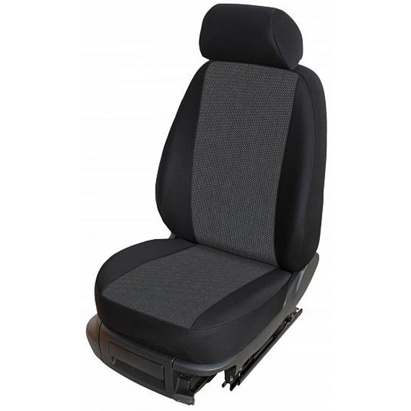 Autopotahy přesné na sedadla Opel Vivaro B (2014-2019) sedadla 1+2 / prostřední integrovaná hlavová opěrka - design Torino F