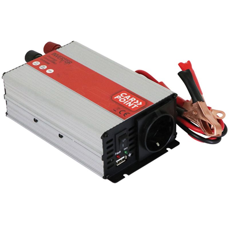 Měnič napětí 12V DC na 230V 50Hz 600W AC - s připojením na autobate...