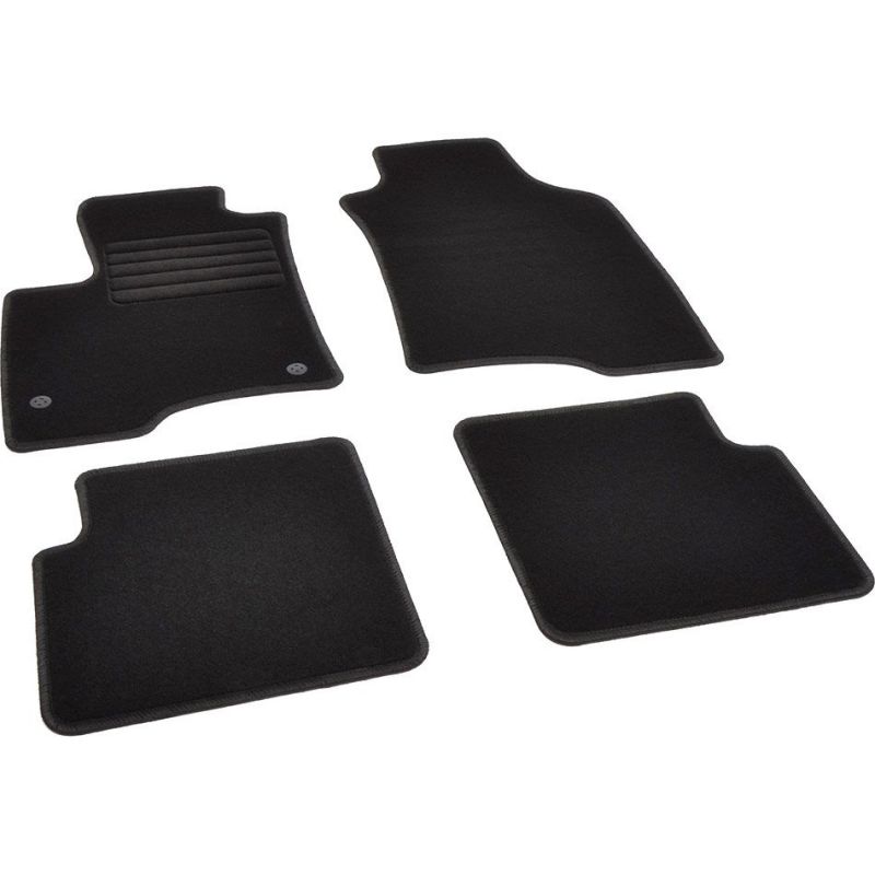 Autokoberce textilní přesné černé / černé obšití - Fiat Panda III (Typ 312/319) (2011-2023) 5-sedadel