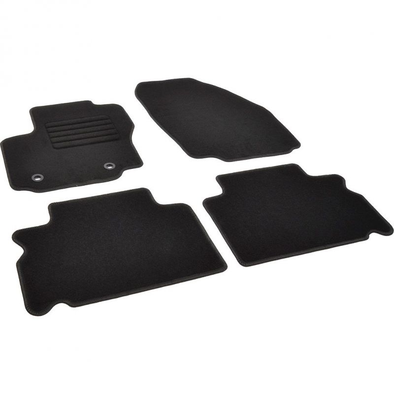 Autokoberce textilní přesné černé / černé obšití - Ford S-Max I (2006-2015) 5-sedadel