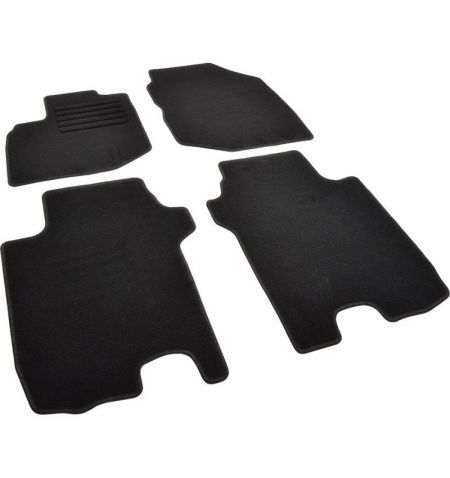 Autokoberce textilní přesné černé / černé obšití - Honda Jazz II (Typ GE) (2007-2014) bez fixací koberců na podlaze 5-sedadel...
