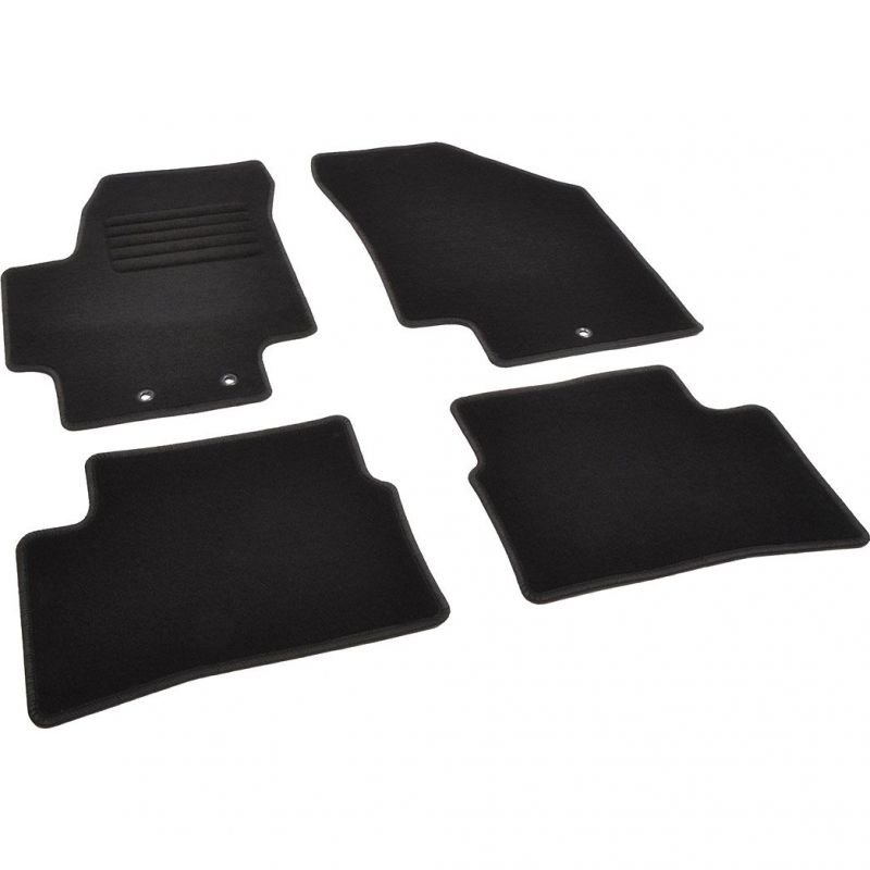 Autokoberce textilní přesné černé / černé obšití - Hyundai Accent III (Typ MC) (2006-2012) 5-sedadel