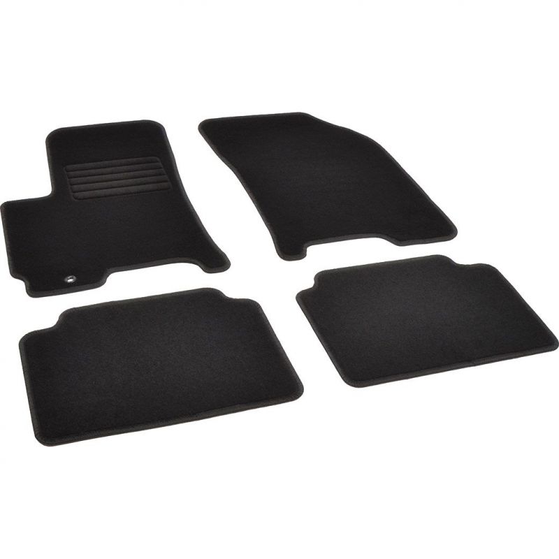 Autokoberce textilní přesné černé / černé obšití - Chevrolet Kalos (2002-2011) 5-sedadel