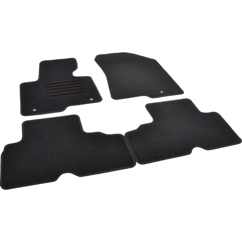 Autokoberce textilní přesné černé / černé obšití - Kia Carens IV (Typ RP) (2013-2019) 5-sedadel