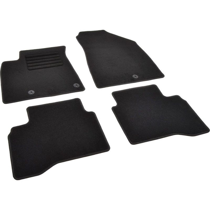 Autokoberce textilní přesné černé / černé obšití - Kia Niro I (Typ DE) (2016-2022) 5-sedadel