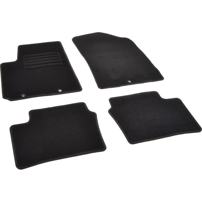 Autokoberce textilní přesné černé / černé obšití - Kia Picanto II (Typ TA) (2011-2017) 5-sedadel