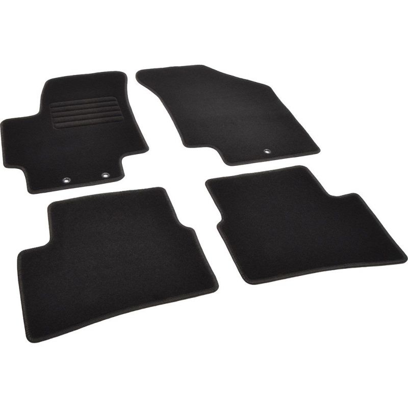 Autokoberce textilní přesné černé / černé obšití - Kia Rio II (Typ DE) (2005-2011) 5-sedadel