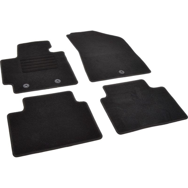 Autokoberce textilní přesné černé / černé obšití - Kia Soul II (Typ PS) (2013-2019) 5-sedadel
