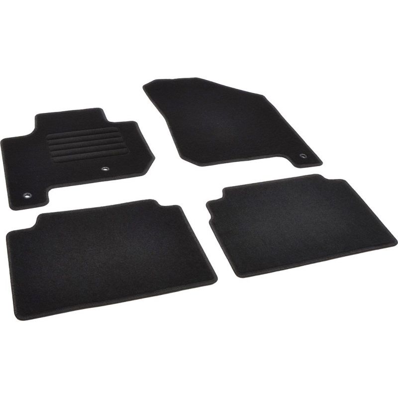 Autokoberce textilní přesné černé / černé obšití - Kia Soul II (Typ PS) EV (2013-2019) 5-sedadel
