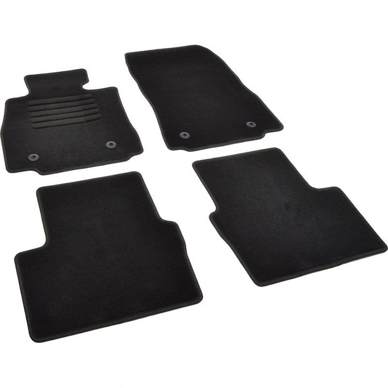 Autokoberce textilní přesné černé / černé obšití - Mazda 2 III (Typ DJ) (2014-2023) 5-sedadel