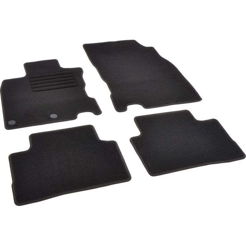 Autokoberce textilní přesné černé / černé obšití - Nissan Qashqai II (Typ J11) (2013-2021) 5-sedadel