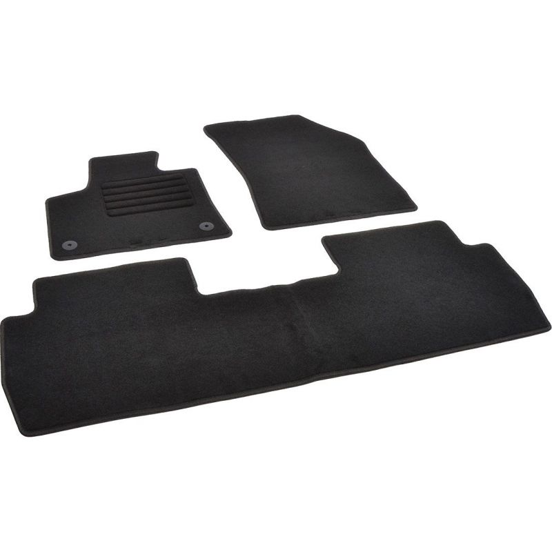 Autokoberce textilní přesné černé / černé obšití - Peugeot 5008 II (Typ T87) (2017-2023) 5-sedadel