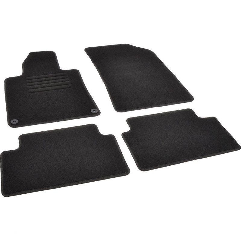 Autokoberce textilní přesné černé / černé obšití - Peugeot 508 I (2010-2018) 5-sedadel