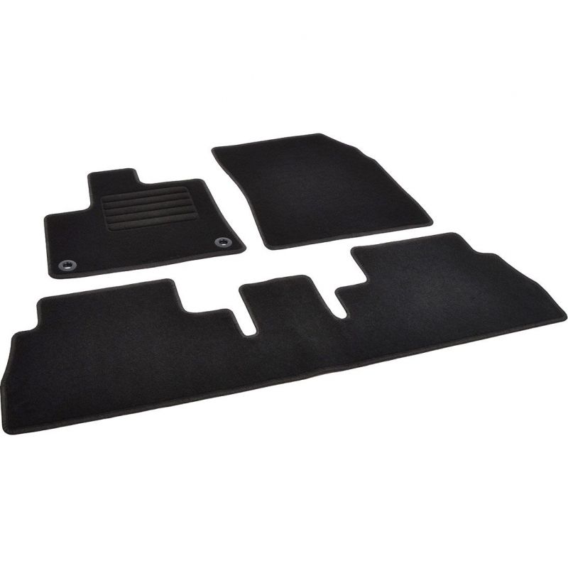 Autokoberce textilní přesné černé / černé obšití - Peugeot Rifter (2018-2023) 5-sedadel