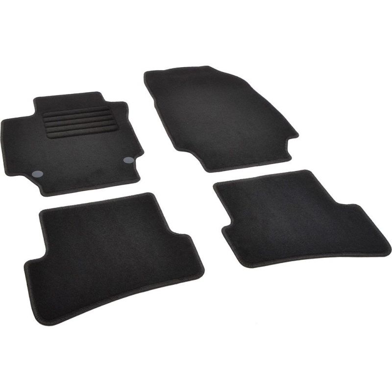 Autokoberce textilní přesné černé / černé obšití - Renault Captur I (2013-2019) 5-sedadel