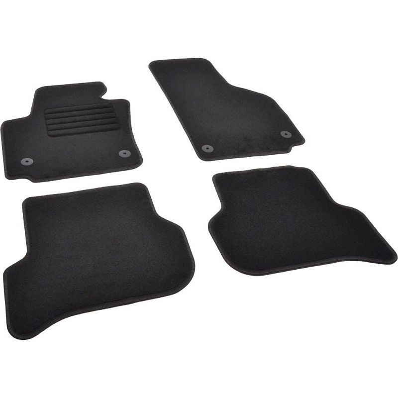 Autokoberce textilní přesné černé / černé obšití - Seat Altea (Typ 5P) (2009-2015) 5-sedadel