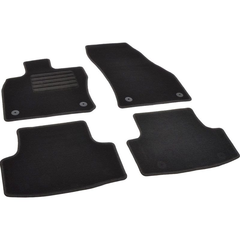 Autokoberce textilní přesné černé / černé obšití - Seat Ateca (Typ 5FP/KH7) (2016-2023) 5-sedadel