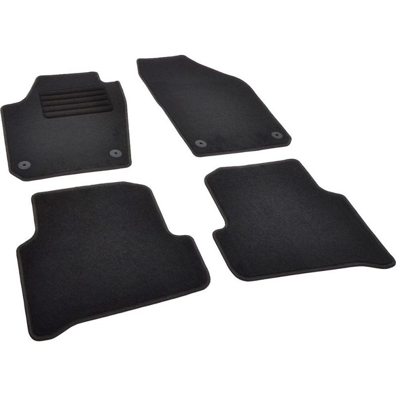 Autokoberce textilní přesné černé / černé obšití - Seat Ibiza IV (Typ 6J) (2008-2017) 5-sedadel