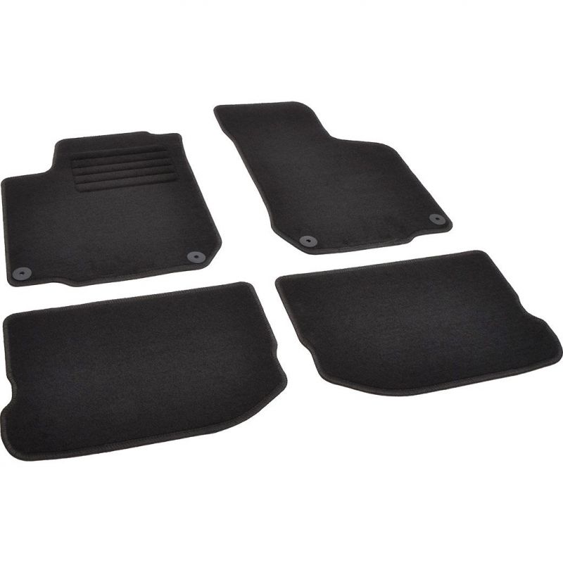 Autokoberce textilní přesné černé / černé obšití - Seat Leon I (Typ 1M1) (1999-2006) 5-sedadel