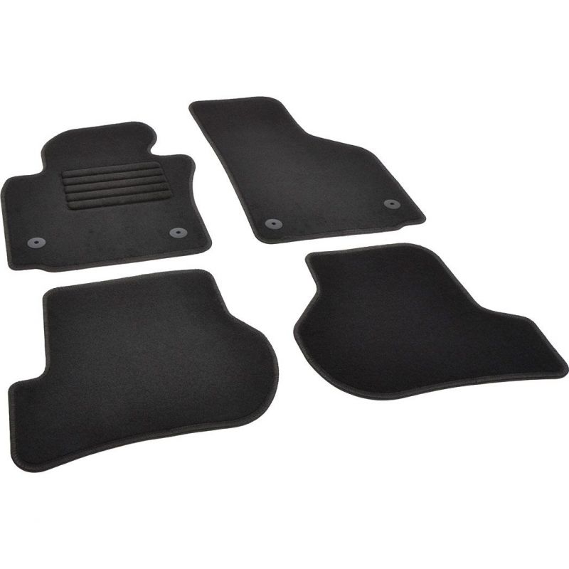 Autokoberce textilní přesné černé / černé obšití - Seat Leon II (Typ 1P) (2009-2012) 5-sedadel