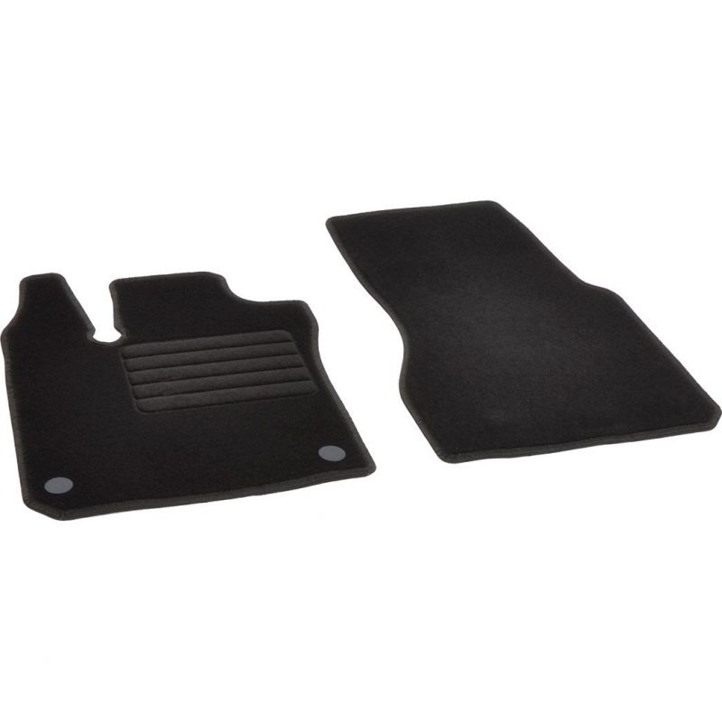 Autokoberce textilní přesné černé / černé obšití - Smart ForTwo III (Typ W453) (2014-2024) 2-sedadla