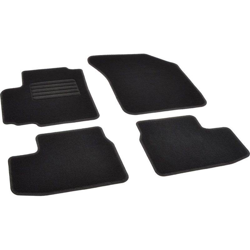 Autokoberce textilní přesné černé / černé obšití - Suzuki Splash (2008-2014) 5-sedadel