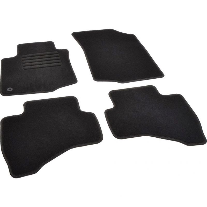 Autokoberce textilní přesné černé / černé obšití - Toyota Aygo I (Typ AB10/AB20/AB30) (2005-2011) 5-sedadel