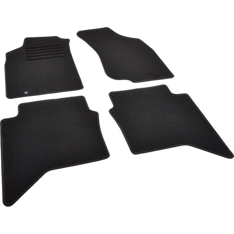 Autokoberce textilní přesné černé / černé obšití - Toyota Hilux VII (Typ AN30) DoubleCab (2011-2015) 5-sedadel