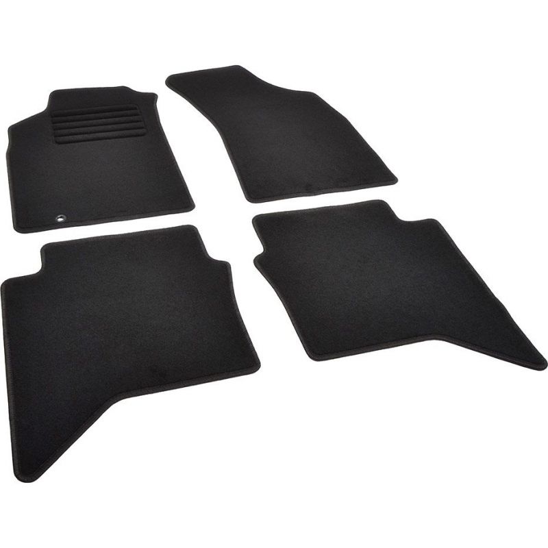 Autokoberce textilní přesné černé / černé obšití - Toyota Hilux VII (Typ AN30) SingleCab (2011-2015) 5-sedadel