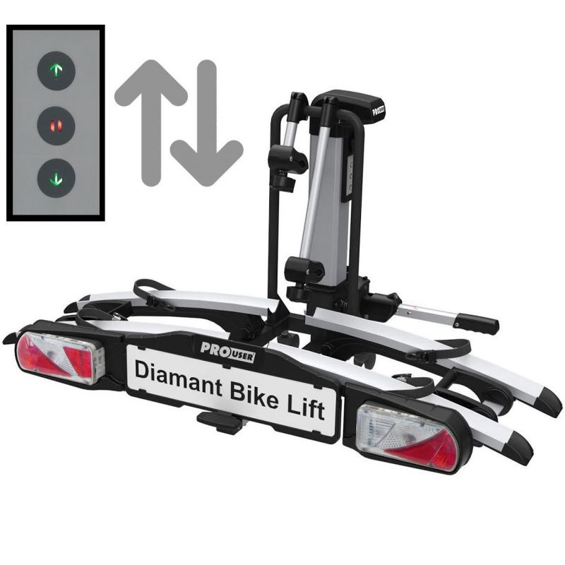 Nosič na tažné zařízení na 2 kola Pro User Diamant Bike Lift - sklopný skládací / s elektrickým výtahem