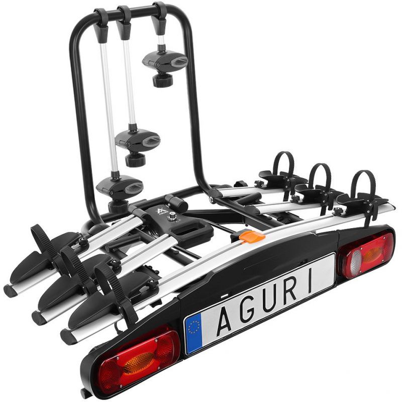 Nosič na tažné zařízení na 3 kola / elektrokola Aguri Active Bike 3 Silver - sklopný